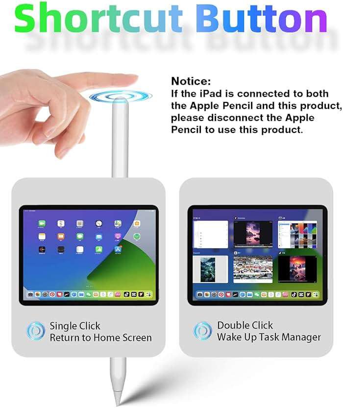Gnanlen iPad Pencil 2nd Generation Magnetic Wireless Fast Charging, Same as Apple Pencil 2nd Gen, Stylus Pen Work for iPad Pro 11in 1/2/3/4, iPad Pro 12.9in 3/4/5/6, iPad Air 4/5, iPad mini 6, White - Image 4
