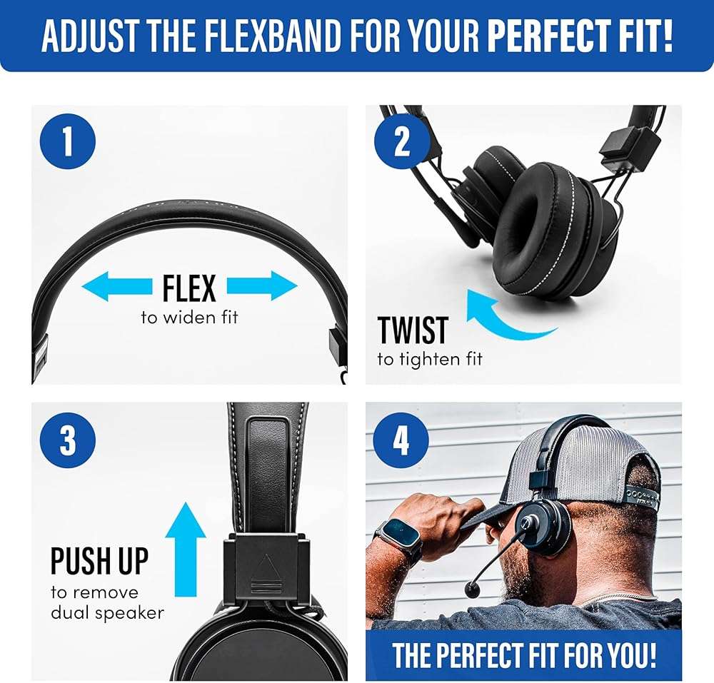 Blue Tiger Premium Elite Ultimate Single and Dual Ear 2-in-1 Bluetooth Headset – Professional Noise Cancellation Head Set with Microphone – USB-C Fast Charge & Long Battery Life - Image 7
