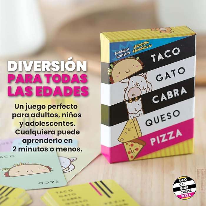 Taco Cat Goat Cheese Pizza Spanish Edition Wildly Entertaining Card Game for Family Game Night | Easy to Play with 15 Minute Rounds | Taco Gato Cabra Queso Pizza, Edición Española | 2-8 Players - Image 2
