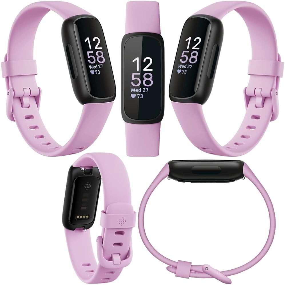Fitbit Inspire 3 Health & Fitness Activity Tracker (Lilac Bliss) with Workout Intensity, Sleep Tracking, Heart Rate, 2 Bands, 3.3foot Charging Cable, Wall Adapter, Screen Protectors & PremGear Cloth - Image 2