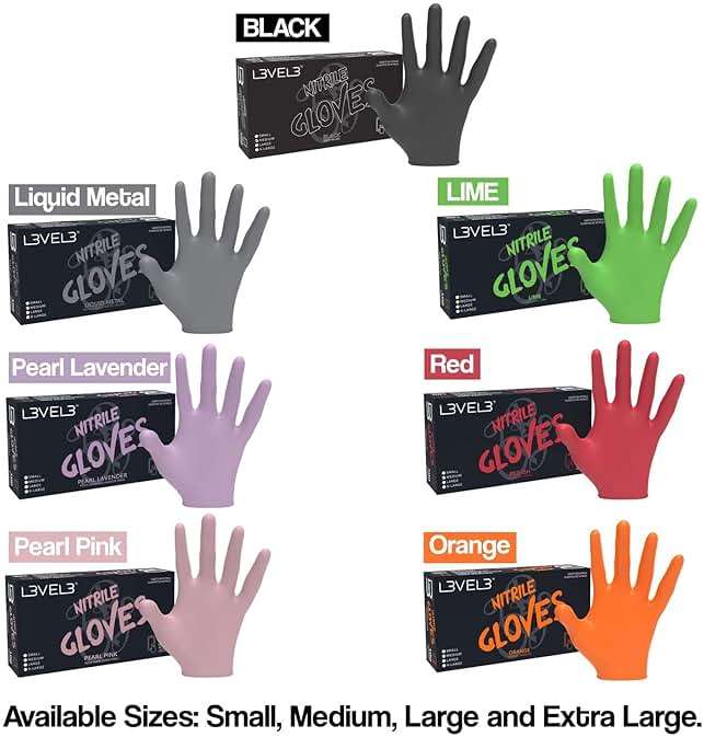 L3 Level 3 Nitrile Gloves - Professional Heavy Duty Disposable Gloves - Latex Free - Fits Snug - Box of 100 - Image 6