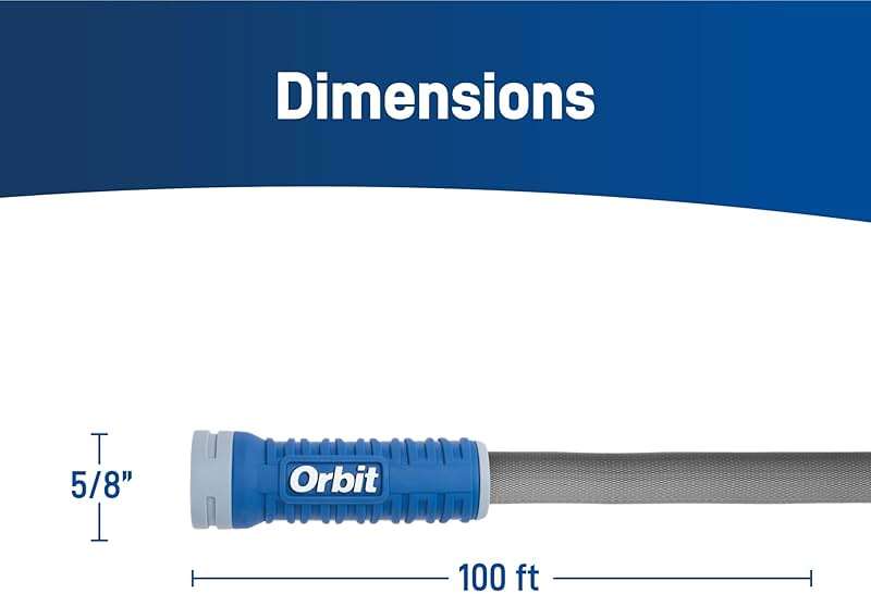 Orbit ExoJacket Fabric Garden Hose - 100 ft x 5/8 in - Heavy-Duty Fabric - Durable ExoJacket Construction - Antikink Technology for Constant Water Flow - Lightweight Professional-Grade Hose - 33180 - Image 2