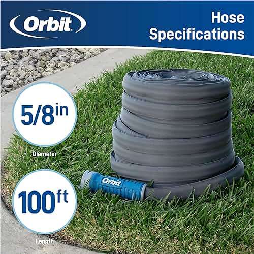 Orbit ExoJacket Fabric Garden Hose - 100 ft x 5/8 in - Heavy-Duty Fabric - Durable ExoJacket Construction - Antikink Technology for Constant Water Flow - Lightweight Professional-Grade Hose - 33180 - Image 3