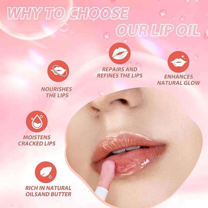 LANGMANNI Lip Oil,No-Sticky Gloss Lip Balm Lip Care,Fruit Flavoured Lip Oil For Dry Lip's Moisturizing Hydrating And Nourishing (Strawberry+Coco) - Image 6