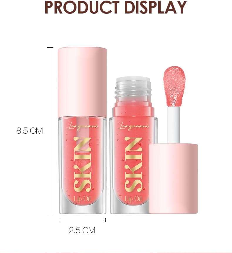 LANGMANNI Lip Oil,No-Sticky Gloss Lip Balm Lip Care,Fruit Flavoured Lip Oil For Dry Lip's Moisturizing Hydrating And Nourishing (Strawberry+Coco) - Image 9