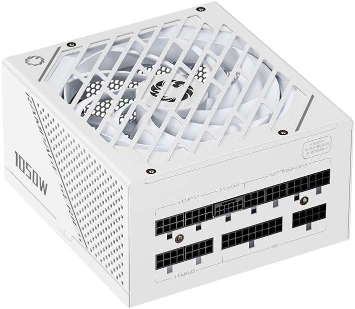GAMEMAX Rampage Series 1050W PCIe 5.0 80 Plus Platinum Certified Fully Modular Power Supply, 135mm F.D.B Fan, 105°C Japanese Caps, 10 Year Warranty, GX1050, White - Image 1