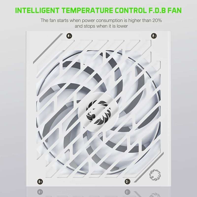 GAMEMAX Rampage Series 1050W PCIe 5.0 80 Plus Platinum Certified Fully Modular Power Supply, 135mm F.D.B Fan, 105°C Japanese Caps, 10 Year Warranty, GX1050, White - Image 4