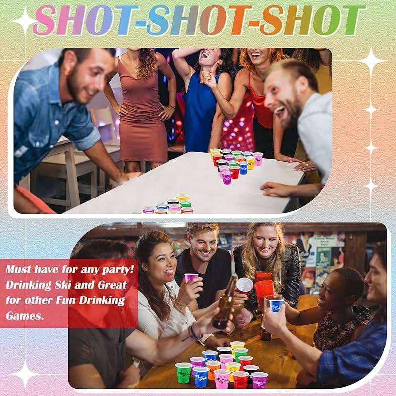Lounsweer 100 Pieces Plastic Cups 2 oz Disposable Cups Mini 2 oz Party Glasses for Bachelorette Birthday Tasting Serving Samples Cups Halloween Christmas Party Favors Supplies (Colorful) - Image 5