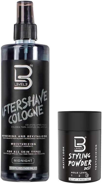 L3 Level 3 After Shave Spray Cologne - Softens Skin - Refreshes and Relieves Face and Skin - Styling Powder Included (Midnight) - Image 1