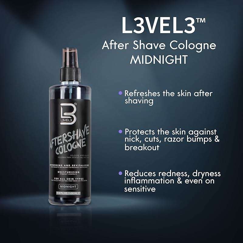 L3 Level 3 After Shave Spray Cologne - Softens Skin - Refreshes and Relieves Face and Skin - Styling Powder Included (Midnight) - Image 3