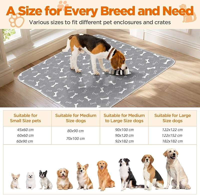 Baodan Washable Pee Pads for Dogs, 2 Pack Large Reusable Puppy Pads, Non-Slip Waterproof Dog Mats for Floors, Fast-Absorbent Whelping Pad, Playpen Mat for Crate or Indoor Use (36"x48", Gray) - Image 8