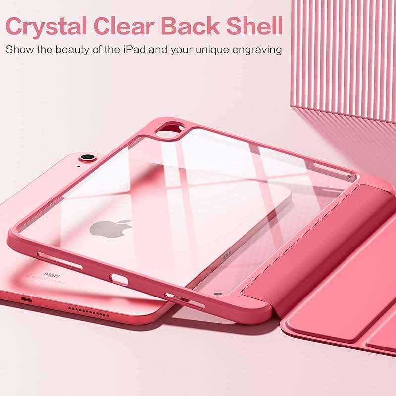 Wenlaty Compatible with iPad (A16) 11th Generation Case 11 Inch 2025, for iPad 10th Generation Case 10.9 Inch 2022 with Pencil Holder, Trifold Stand Protective Cover, Auto Wake/Sleep, Watermelon Pink - Image 2