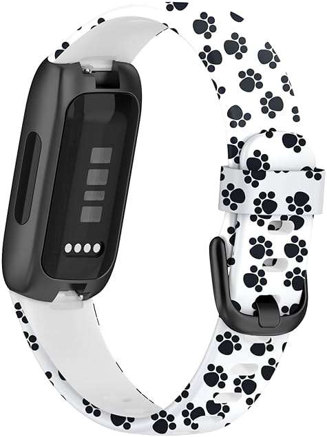 Intended for Fitbit Inspire 3 Bands Straps Printing Pattern Colorful Watch Band Wrist Strap Silicone Soft Sports Breathable Quick Fit Metal Replacement Wristband(Dog Claw) - Image 7