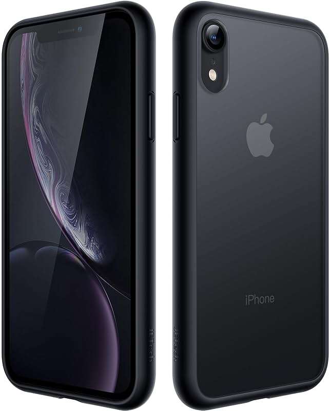 JETech Matte Case for iPhone XR 6.1-Inch, Shockproof Military Grade Drop Protection, Frosted Translucent Back Phone Cover, Anti-Fingerprint (Black) - Image 1