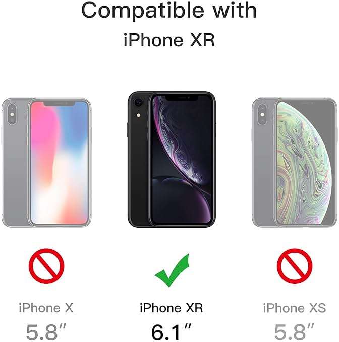 JETech Matte Case for iPhone XR 6.1-Inch, Shockproof Military Grade Drop Protection, Frosted Translucent Back Phone Cover, Anti-Fingerprint (Black) - Image 2