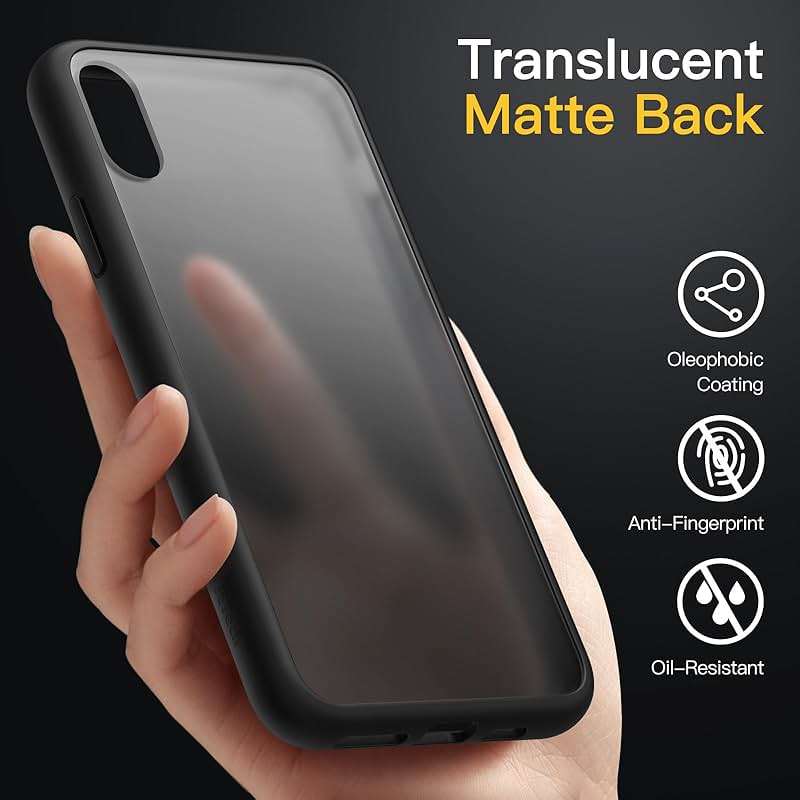 JETech Matte Case for iPhone XR 6.1-Inch, Shockproof Military Grade Drop Protection, Frosted Translucent Back Phone Cover, Anti-Fingerprint (Black) - Image 4