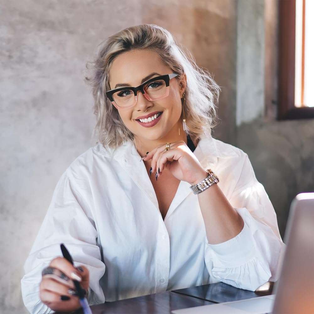 ZEHEXA Reading Glasses for Women Blue Light Blocking Glasses Filter UV Square Readers Glasses for Men and Women - Image 2