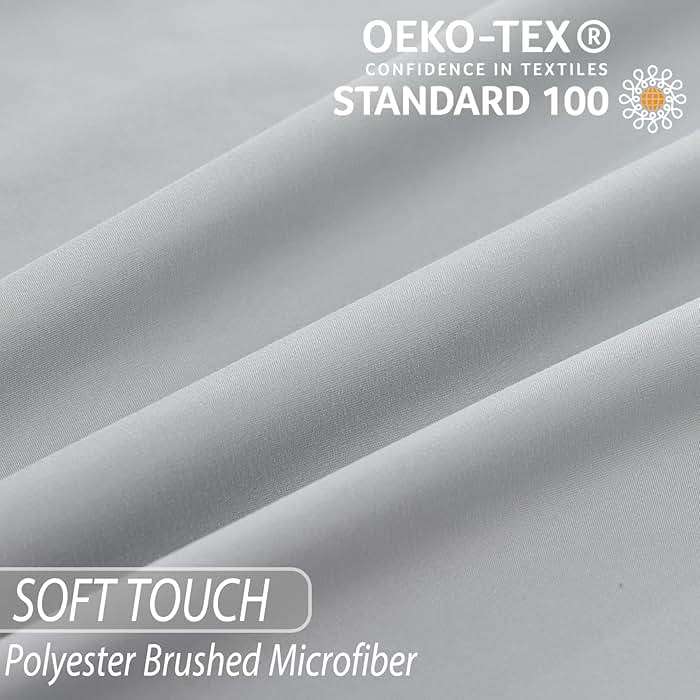 Whitney Home Textile King Sheet Set - 4 Piece Bed Sheets for King Size Bed, Extra Soft Breathable, Deep Pocket Hotel Luxury Cooling Sheets, Wrinkle Free Oeko-Tex, Grey - Image 5