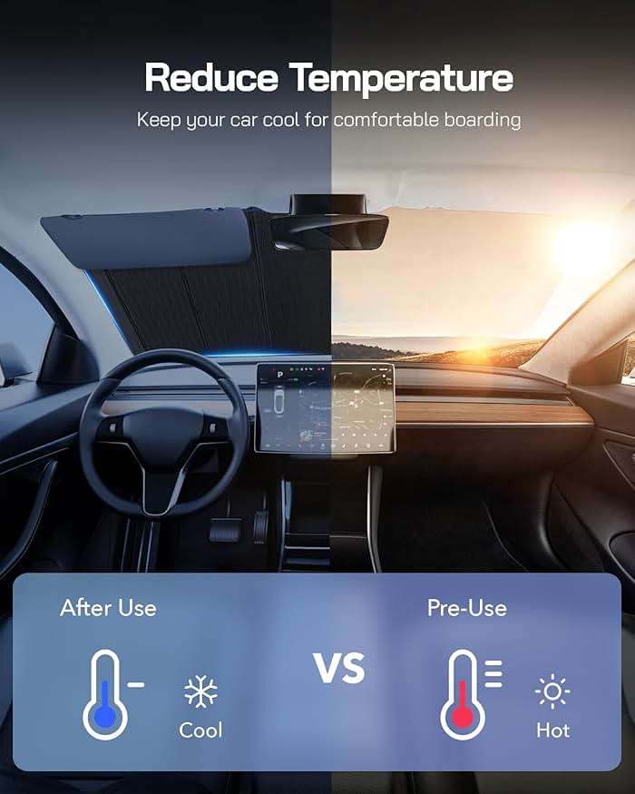 Pigenius Windshield Sunshade fits Hyundai Santa Cruz/Tucson 2022-2025 | Ultimate Cabin Cool & Defense - Image 4
