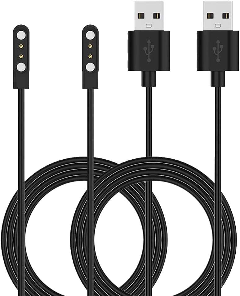 EXMRAT Charger for VeryFitPro Fitpolo Tozo Smartwatch, Magnetic Charging Cable Cord for YAMAY Willful SW021 SW025 Letsfit ID205L ID205U ID205S Wyze 44mm 47mm (2-Pack, 3.3ft/100cm) - Image 1