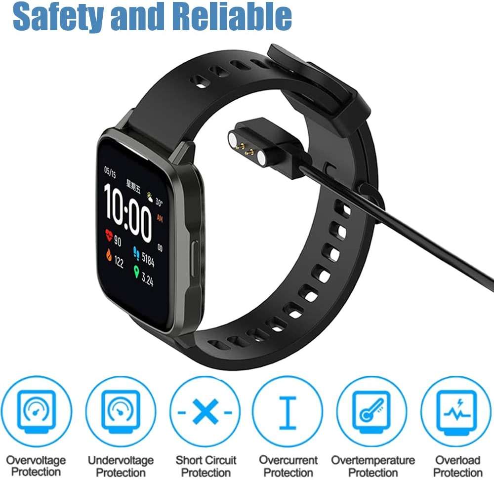 EXMRAT Charger for VeryFitPro Fitpolo Tozo Smartwatch, Magnetic Charging Cable Cord for YAMAY Willful SW021 SW025 Letsfit ID205L ID205U ID205S Wyze 44mm 47mm (2-Pack, 3.3ft/100cm) - Image 2