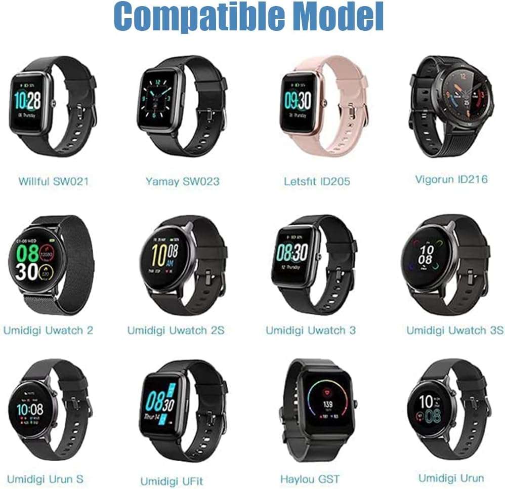 EXMRAT Charger for VeryFitPro Fitpolo Tozo Smartwatch, Magnetic Charging Cable Cord for YAMAY Willful SW021 SW025 Letsfit ID205L ID205U ID205S Wyze 44mm 47mm (2-Pack, 3.3ft/100cm) - Image 6