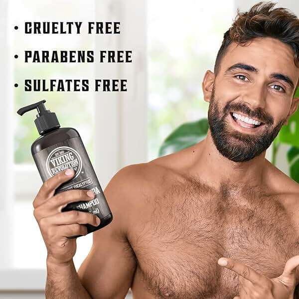 Viking Revolution Biotin Mens Shampoo - Eucalyptus and Peppermint With Jojoba Oil and Mint Oil - Hair Loss Treatment for Men With Thinning Hair (17 Oz) - Image 3