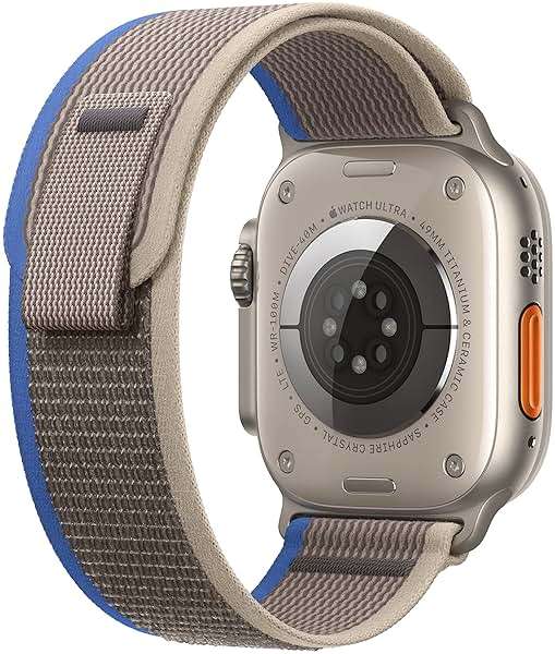 Apple Watch Ultra [GPS + Cellular 49mm] Titanium Case with Blue/Gray Trail Loop, M/L (Renewed) - Image 3