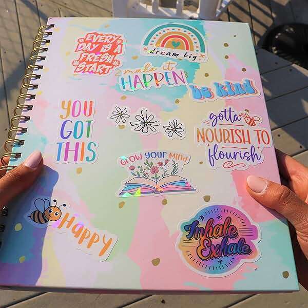 300PCS Affirmation Stickers, Holographic Motivational Sticker Pack, Positive Journal Encouraging Shiny Quotes for Kids, Teachers, Classroom, Waterproof Scrapbook Supplies - Image 2