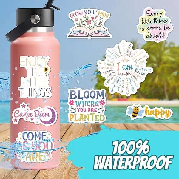 300PCS Affirmation Stickers, Holographic Motivational Sticker Pack, Positive Journal Encouraging Shiny Quotes for Kids, Teachers, Classroom, Waterproof Scrapbook Supplies - Image 5