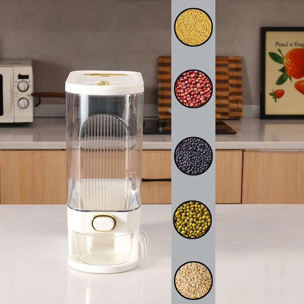 Sooyee Clear Rice Dispenser, Large Cereal Dispenser with Lid Time Scale, Measuring Cylinder Moisture Proof Airtight Food Dispenser Bucket for Rice, Corn,Coffee Bean,Grain,Soybean & Oatmeal - Image 7
