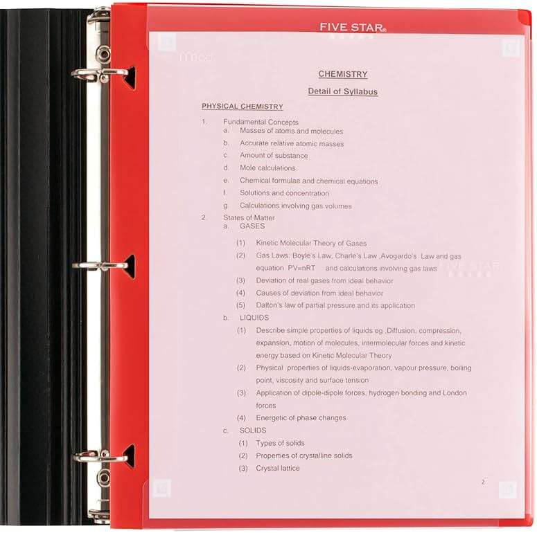 Five Star Pocket Folder + Study App, 4 Pack, 2 Pocket Folder, Customizable Cover, Fits 3 Ring Binder, Black, Pacific Blue, Fire Red, Forest Green (330092A-ECM) - Image 5