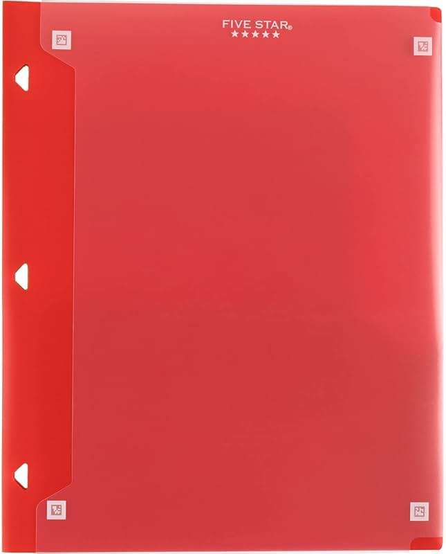 Five Star Pocket Folder + Study App, 4 Pack, 2 Pocket Folder, Customizable Cover, Fits 3 Ring Binder, Black, Pacific Blue, Fire Red, Forest Green (330092A-ECM) - Image 8