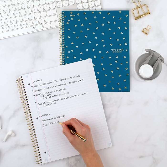 Five Star Spiral Notebook + Study App, 1 Subject, College Ruled Paper, 8-1/2" x 11", 80 Sheets, 1 Count, Selected Design Will Vary (820156F) - Image 2