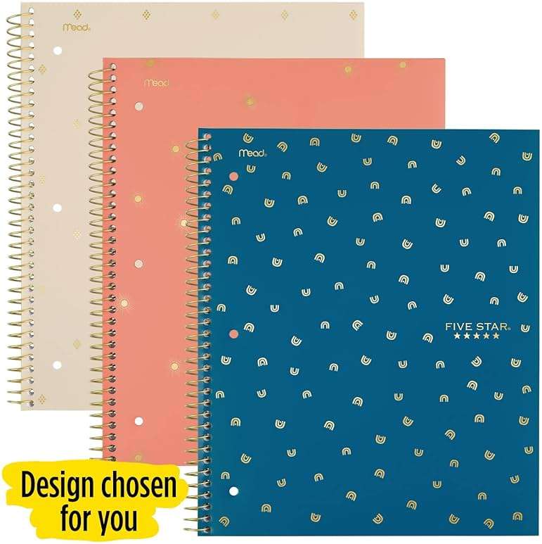 Five Star Spiral Notebook + Study App, 1 Subject, College Ruled Paper, 8-1/2" x 11", 80 Sheets, 1 Count, Selected Design Will Vary (820156F) - Image 4