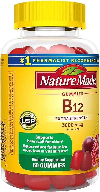 Nature Made Extra Strength Vitamin B12 Gummies 3000 mcg per serving, B12 Vitamins for Energy Metabolism Support, 60 Gummy Vitamins, 30 Day Supply - Image 9