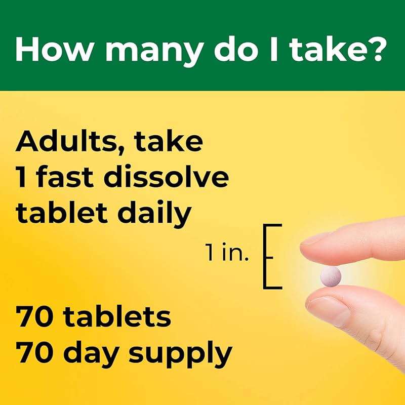 Nature Made Vitamin D3 5000 IU (125 mcg) Extra Strength, Vitamin D Supplement for Immune Support, 70 Sugar Free Fast Dissolve Tablets, 70 Day Supply - Image 6