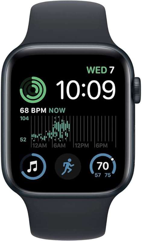 Apple Watch SE (2nd Gen) (GPS + Cellular, 40mm) - Midnight Aluminum Case with Midnight Sport Band, M/L (Renewed) - Image 3