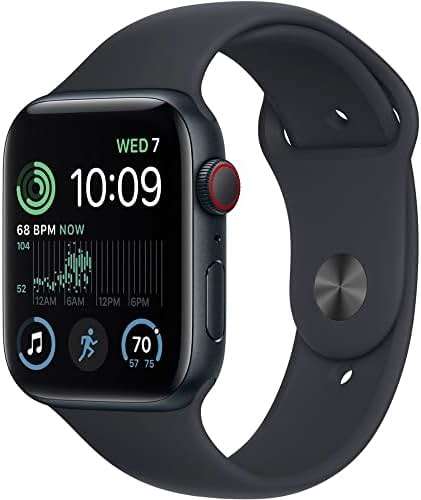 Apple Watch SE (2nd Gen) (GPS + Cellular, 40mm) - Midnight Aluminum Case with Midnight Sport Band, M/L (Renewed) - Image 7