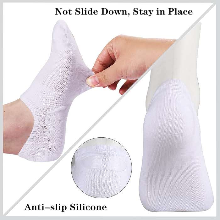 Heatuff No Show Socks Womens Cotton Low Cut Non Slip Casual Socks Invisible Flat Boat Liner Socks (6/9 Pairs) - Image 5