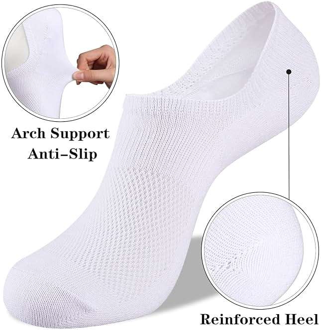 Heatuff No Show Socks Womens Cotton Low Cut Non Slip Casual Socks Invisible Flat Boat Liner Socks (6/9 Pairs) - Image 6