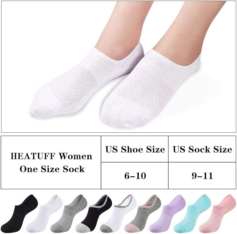 Heatuff No Show Socks Womens Cotton Low Cut Non Slip Casual Socks Invisible Flat Boat Liner Socks (6/9 Pairs) - Image 8