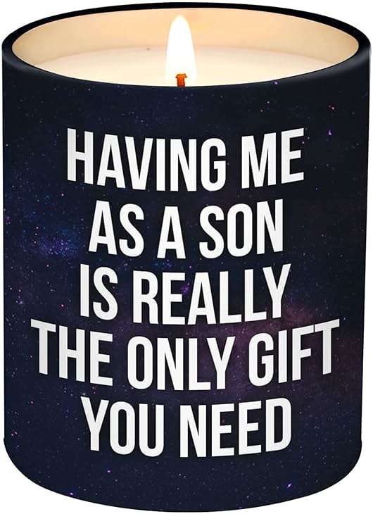 Mothers Day Gifts for Mom from Son - Birthday Gifts for Mom from Son - Moms Birthday Gift Ideas from Son - Mother Gift, Funny Mother Candle, 10 Oz Jar Lemongrass Scent Soy Wax Candle - Image 1