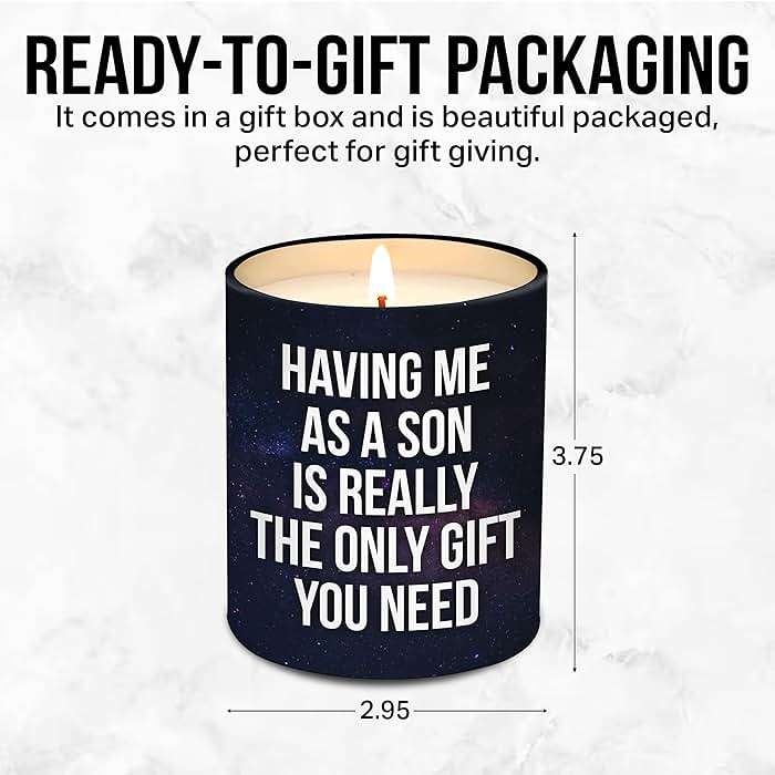 Mothers Day Gifts for Mom from Son - Birthday Gifts for Mom from Son - Moms Birthday Gift Ideas from Son - Mother Gift, Funny Mother Candle, 10 Oz Jar Lemongrass Scent Soy Wax Candle - Image 5