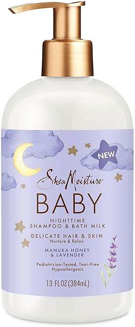 SheaMoisture Baby Shampoo & Bath Milk Manuka Honey & Lavender for Delicate Hair and Skin Nighttime Skin and Hair Care Regimen 13 oz - Image 1