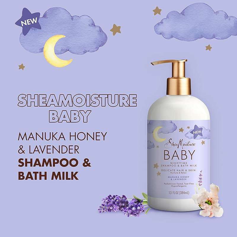 SheaMoisture Baby Shampoo & Bath Milk Manuka Honey & Lavender for Delicate Hair and Skin Nighttime Skin and Hair Care Regimen 13 oz - Image 4