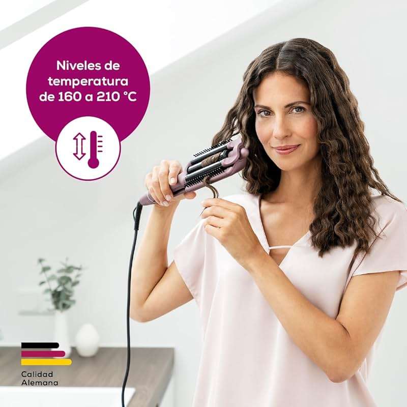 Beurer HT65 4-in-1 Wave Styler, 3 Barrel Curling Iron and Crimper, Adjustable Deep Hair Waver Wand for Beach, Mermaid, Natural, and Water Waves, Curls, Crimps, Hot Styling Tools - Image 4