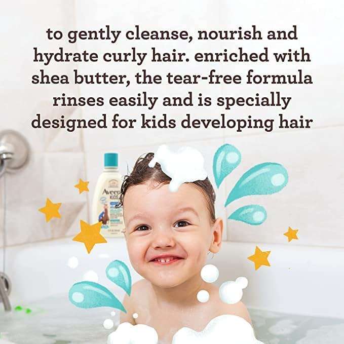 AVEENO BABY Kids Curly Hair Shampoo and Conditioner Set, 12 fl. Oz each with Oat Extract & Shea Butter, Hydrating, Hypoallergenic, Moisturizing for Defined Curls, Gentle for Kids' Developing Hair - Image 3