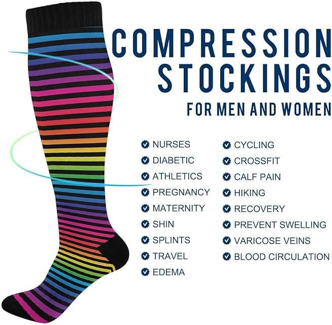 Wusikd Cats Compression Socks for Women and Men Circulation Cute Long Socks for Athletic Running 1 - Image 4