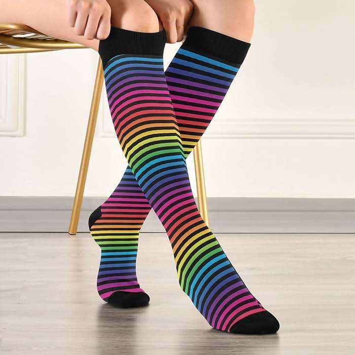 Wusikd Cats Compression Socks for Women and Men Circulation Cute Long Socks for Athletic Running 1 - Image 5